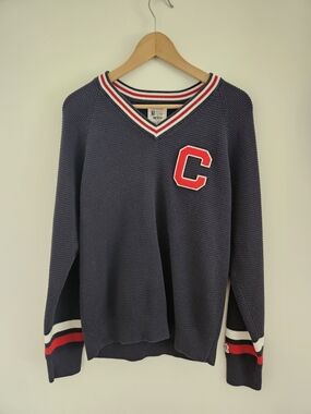 Champion x Todd Snyder Navy V-Neck Sweater Mens Medium